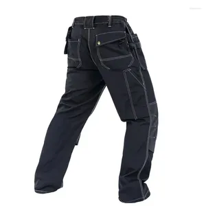 Pantalones para hombres Cargo Men con rodilleras Carpenter Carpenter Multi bolsas de trabajo Multi Pantalones Construcción de pantalones