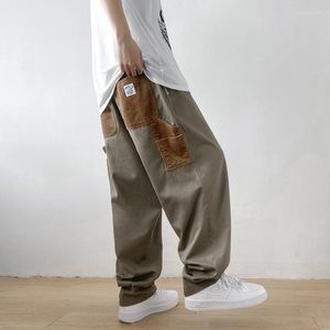 Pantalons pour hommes Cargo Mens Casual Multi Pocket Straight Patchwork Hip-hop For Men Baggy Japanese Streetwear