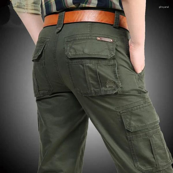 Pantalones para hombres Cargo para hombre Algodón Militar Multi-bolsillos Baggy Hombres Pantalones casuales Monos Ejército Joggers Tamaño 42 44