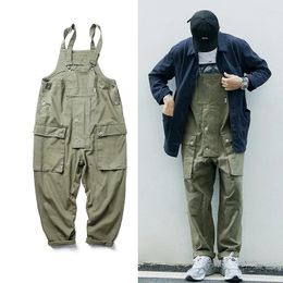Pantalon Cargo multi-poches pour homme, salopette à bretelles, Streetwear américain, jogging de travail, combinaison décontractée, surdimensionnée