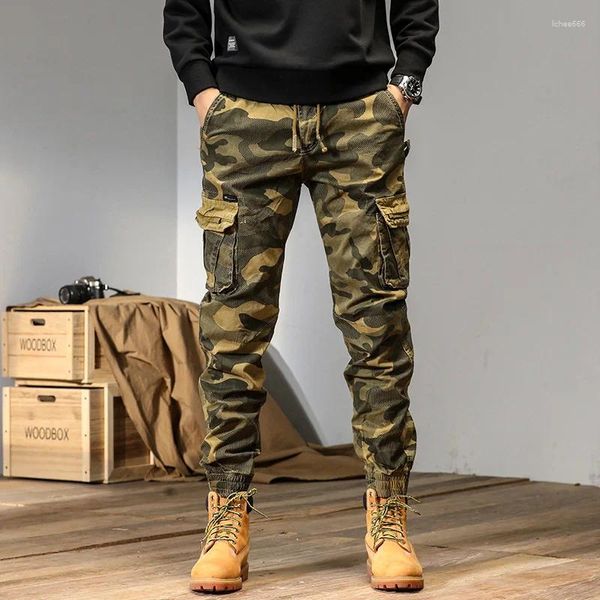 Pantalones para hombre Cargo Multi-bolsillo pantalones masculinos Hip Hop ropa informal japonesa jogging camuflaje táctico Casual para hombre