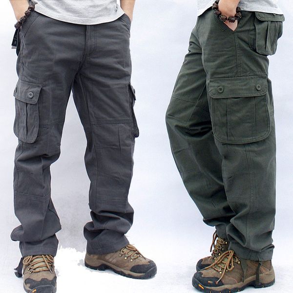 Pantalons pour hommes Pantalons cargo Hommes Salopette de travail militaire Lâche Pantalon tactique droit Multi-poches Baggy Casual Coton Armée Pantalon 44 230426