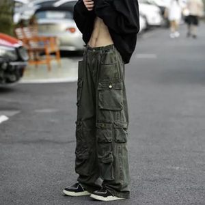 Pantalons pour hommes Pantalon cargo multi-poches militaire vert salopette hommes Harajuku coréen lâche Hip Hop pantalon Techwear pantalons de survêtement y2k vêtements 231011