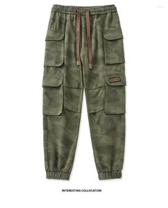 Pantalon Cargo pour hommes, ample, droit, grande taille, vêtements de travail, Camouflage, multi-poches, sport, coton, décontracté, printemps