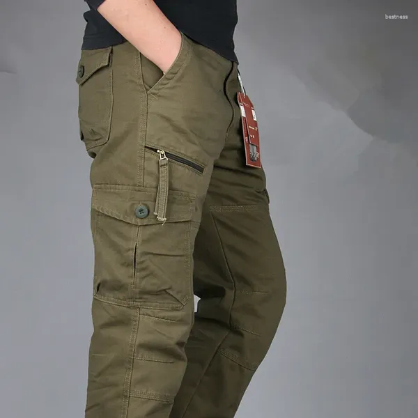 Pantalones de hombre Cargo táctico monos multibolsillos pantalones de chándal masculinos pantalones sueltos de algodón de combate ejército militar trabajo recto