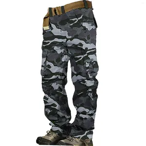 Pantalon Cargo pour Homme Randonnée 8 Poches Uni Confort Respirant Extérieur Quotidien Sortie Coton Mode Décontracté