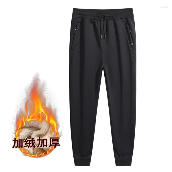 Pantalones para hombres Cashmere Fn Color sólido Invierno Pantalones de jogging versátiles para negocios Pantalones clásicos negros y grises