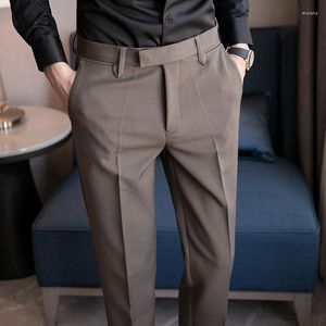 Pantalons pour hommes sac décontracté bord bande petit pantalon garçons affaires droite mince élastique jeunesse vêtements