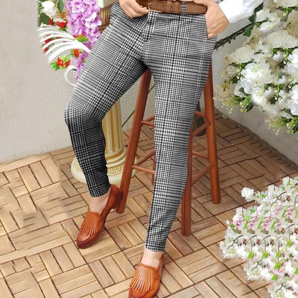 Pantalones de hombre Casual Cargo para hombres de talla grande con estampado de golondrina, pantalones ajustados con cremallera y bolsillo recortado, Pantalones de lápiz para Hombre