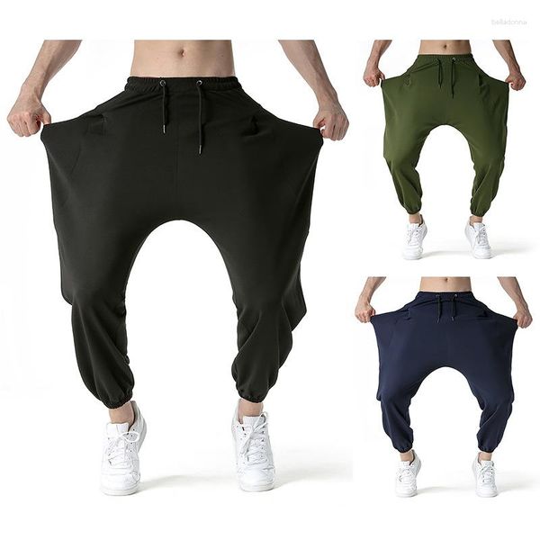 Pantalones para hombre Casual algodón suelto lujo Hip Hop playa Harem gran bolsillo sólido holgado deportes corredores ropa de calle pantalones suaves Homme