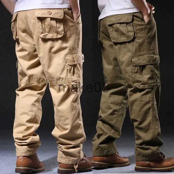 Pantalons pour hommes Casual Cotton MultiPocket Military Cargo Pants Men Combat Army Work WearResistant Salopettes Pantalons Plus Size Straight Pants J230714