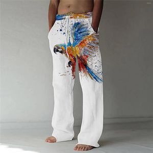 Pantalons pour hommes Casual Digital Print Youth Bird Series Mid Taille Pantalon Coloré Hommes Taille 13 Slip