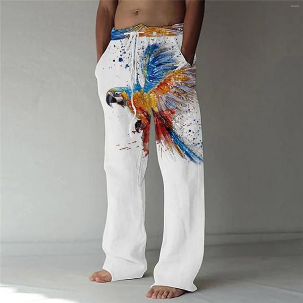 Pantalones de hombre Casual Impresión digital Serie de pájaros juveniles Pantalones de cintura media Coloridos Hombres Talla 13 Slip