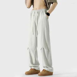 Pantalones de hombres moda casual drapeado de calles heterosexuales para hombre Corea revisión mucha ropa delgada transpirable