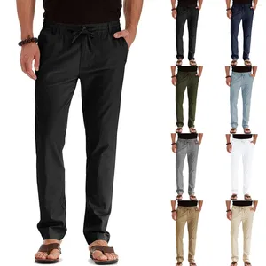 Pantalon masculin occasionnel a une ceinture élastique et une fermeture éclair avec un cordon interne réglable pour une étoile de mousse pour hommes sur mesure