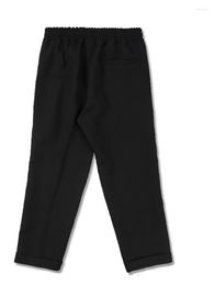 Pantalones de hombre Casual Suelto Talla grande Otoño Invierno Engrosado Moda juvenil Ciudad Tendencia Negro