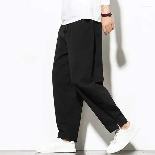 Pantalones para hombres Pantalones sueltos casuales masculinos anchos hip hop venta algodón poliéster tendencia verano en clásico harajuku y2k