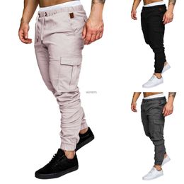 Men's Pants Décontracté hommes Cargo pantalon mode grande poche Hip Hop sarouel qualité vêtements d'extérieur pantalons de survêtement doux hommes Joggers pantalon HommeL240104