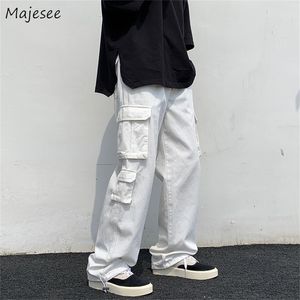 Pantalons pour hommes Casual Hommes Cargo Summer Poches fines Rétro Mode High Street Pantalon ample BF All Match Daily Simple Vêtements Harajuku 220826