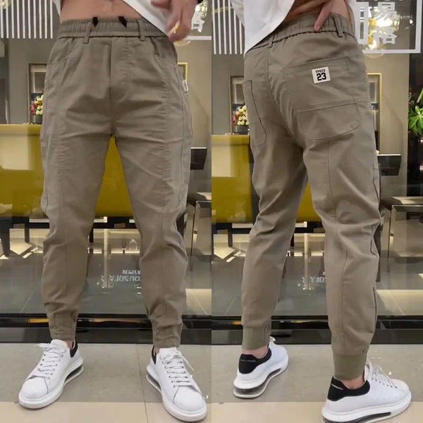 Pantalones para hombres hombres casuales flacos ropa de color sólido ropa de moda 2024 pantalones delgados joggers pantalones de chándal