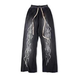 Pantalones para Hombres Casual Hombres Mujeres Pantalones De Chándal Primavera Otoño Pantalones Sueltos Cintura Elástica Longitud Completa Letra Impresa Ropa Para Hombre Pantalón De Chándal Pantalón Hip Hop Tamaño S-XL