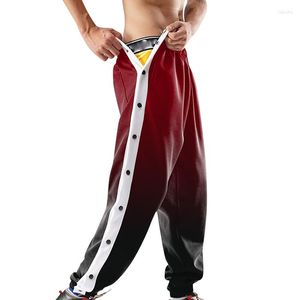 Herenbroek Casual heren broek Gradiënt kleur afdrukszijde Split Long Pant Streetwear 2023 Spring Summer Fashion Men Jogging