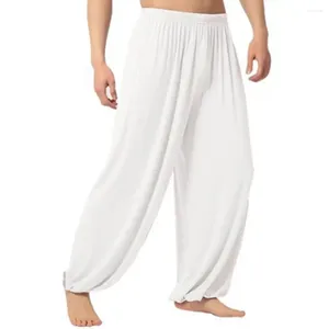 Pantalons pour hommes décontracté couleur unie Baggy pantalon danse du ventre Yoga Harem pantalons de survêtement vêtements amples