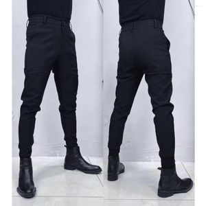 Pantalon pour hommes décontracté extensible mince affaires bureau formel entretien polyvalent pour couleur unie vêtements quotidiens vente A163