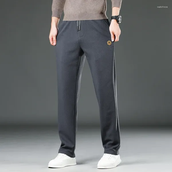 Pantalon homme décontracté hiver automne chaud épais Imitation coton poche élastique travail grande taille pantalon costume M-6XL LY6067