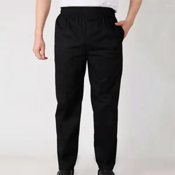 Pantalon de Chef pour hommes, coupe ample, unisexe, avec taille élastique, tissu respirant, poches sécurisées pour le Service de Restaurant