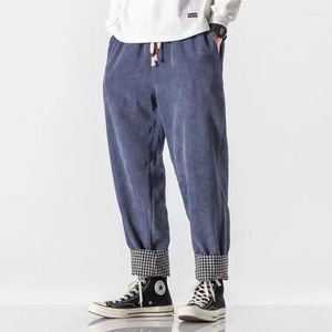 Pantalons pour hommes Style chinois mode grande taille en velours côtelé épais décontracté hommes vêtements japonais Streetwear Harajuku rembourré pantalon droit