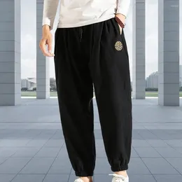 Pantalon pour hommes pantalons chinois Style Style en vrac en forme de cheville avec une broderie élastique pour le printemps