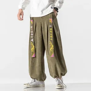 Pantalon masculin chinoiserie ceinture mode lâche décontractée harajuku en velours côtelé jogging plus taille couple dames harem