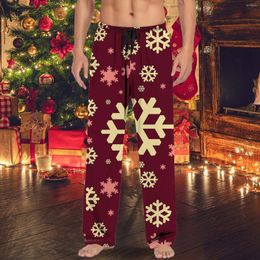 Herenbroek Kerstsneeuwvlok Grafische Stretch Navidad Trainingsbroek Europese Amerikaanse stijl Vrije tijd Oversized Pantalones