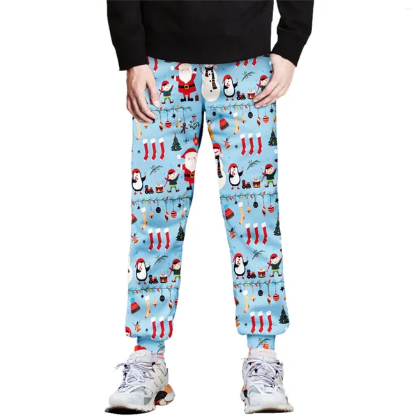 Pantalones de hombre Pantalones navideños estampados Fitness Pantalones de chándal Vanatge Gym Jogger copo de nieve feos Pantalones de Navidad