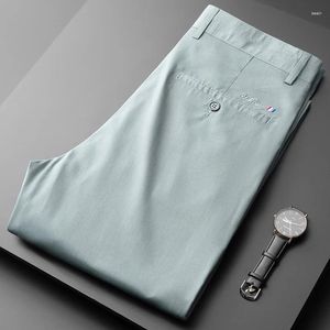 Pantalon pour hommes marque classique tissu extensible doux costume d'affaires mâle et loisirs minceur élastique pantalon droit