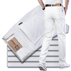 Pantalon masculin Business Business Casual Slim Soft Soft Brand masculin Advanced Stretch Stretch Kaki Hommes Fashion Blanc Jeans