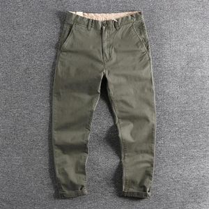 Herenbroeken Classic Casual Pants.Vintage stijl 98% katoenen kwaliteit slanke broek. Dagelijks potloodbroek.