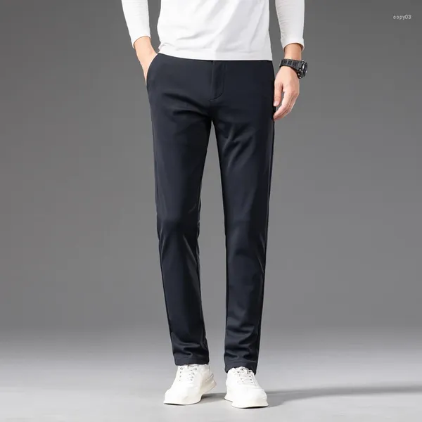 Pantalon pour hommes, Style classique, mode décontractée, ample, confortable, haute élasticité, droit, marque, vêtements formels