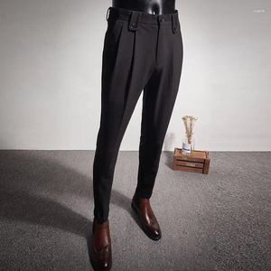 Pantalon masculin Classic Cost for Men Spring Summer Homme habille haut taille extension pantalon masculin Business Casual Black A67