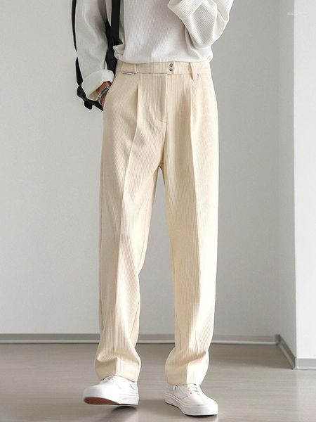 Pantalones de hombres Classy Korean Texture Apricot Spring y Autumn Casual