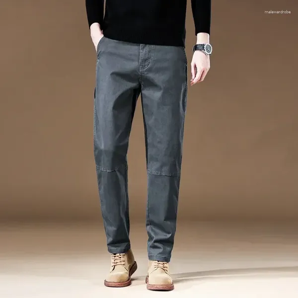 Pantalon pour hommes Vêtements 2024 Cargo 97% Coton Couleur solide Couleur de travail Pant décontracté pantalon coréen pantalon de jogger coréen