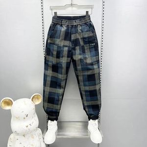 Pantalons pour hommes Vêtements Mode coréenne Poches Plaid Droite Décontractée Tendance Pieds Jeans Hombre Vintage Baggy Denim Pantalon