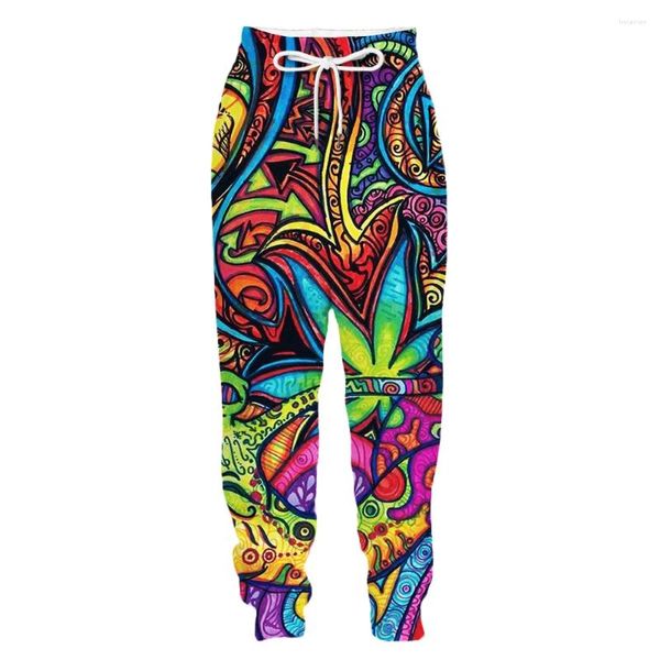 Pantalones para hombres Patrón Trippy colorido Impresión 3D Ropa causal Moda Hombres Mujeres Chándales Cuello redondo Hip Hop Tallas grandes S-7XL