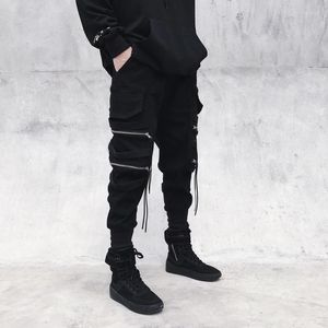 Men's Pants Colorich Cargo Men 2022 Trendy Slim Fit Black Harajuku Trousers Zipper Pocket Y2k Streetwear Male Hip Hop Techwear
