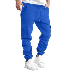 Pantalon pour hommes, confortable, décontracté, à la mode et chaud, couleur unie, vêtements de travail, piste courte, grande chaussette