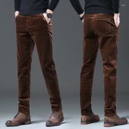 Pantalones de hombre cómodos cintura elástica pana casual para hombres