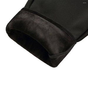 Herenbroek comfortabele heren zweetbroek plus size eenvoud vaste kleur thermische broek warm zwart ademende bont bekleed