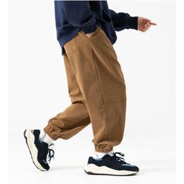 Herenbroek corduroy casual losse harem elastische taille outdoor vrije tijd comfort sweatpants sport broek Hombres pant 230202