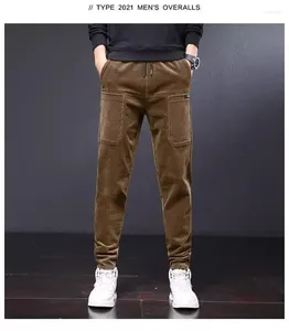 Pantalons pour hommes Corduroy Hommes Épais Ajouter Velours Chaud Pantalon de survêtement Taille élastique Pantalon Hip Hop Jogging Cargo Hommes Harajuku